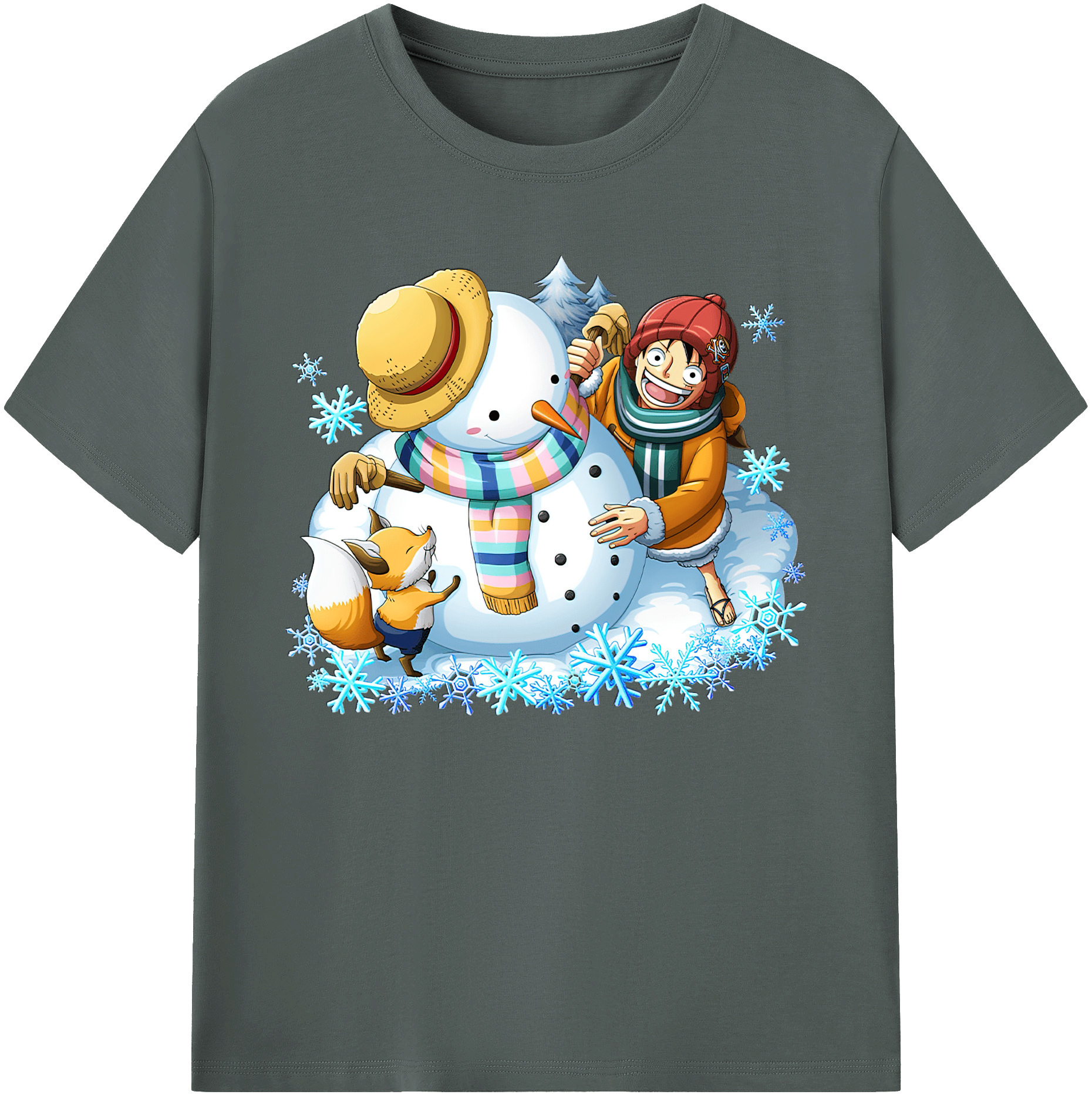 ワンピース モンキー・D・ルフィ ONE PIECE Monkey D. Luffy 綿100％ メンズ半袖Tシャツ｜肌触りやわらか＆通気性